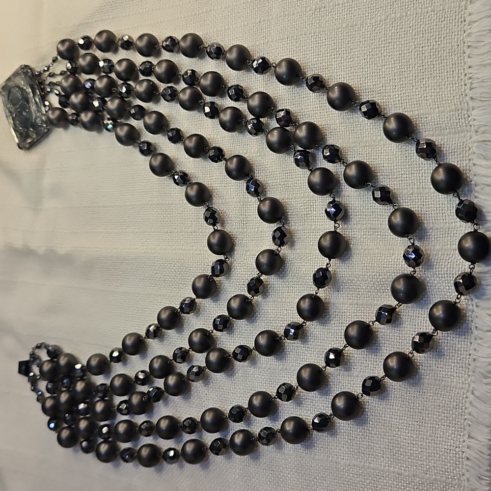 Giorgio Armani Black Multi-Strand Necklace